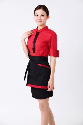 酒店工作服夏装女餐厅饭店火锅店服务员工作服短袖餐饮服务员服装